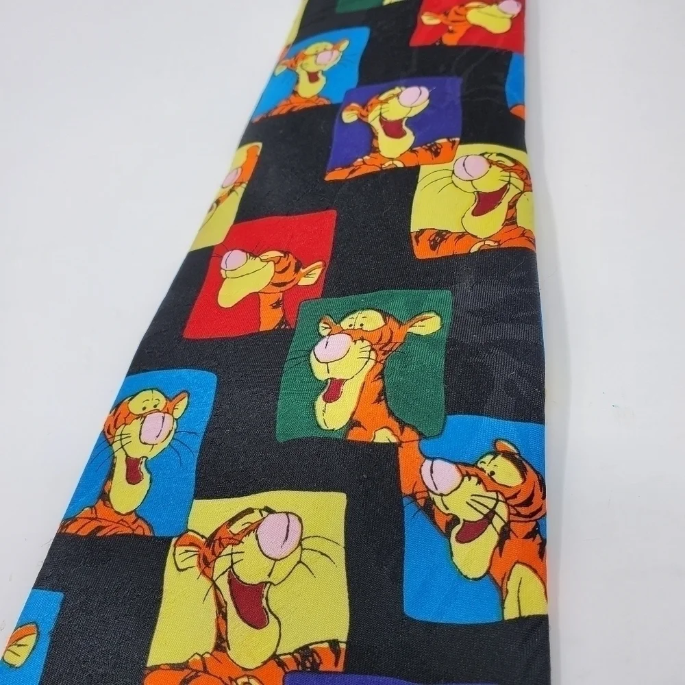DISNEY WINNIE THE POOH TIGGER LOT OF 3 MEN NECKTIE TIES BLACK ORANGE RED
